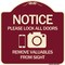 Signmission Lock All Doors Remove Valuable from Sight With Cell Phone and Camera G, A-DES-BU-1818-23531 A-DES-BU-1818-23531 - alternate 1